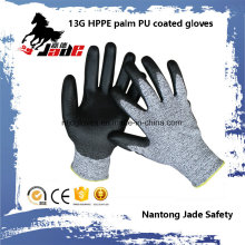 13G Negro PU Guantes Cubiertos Industrial Nivel Grado 3 y 5